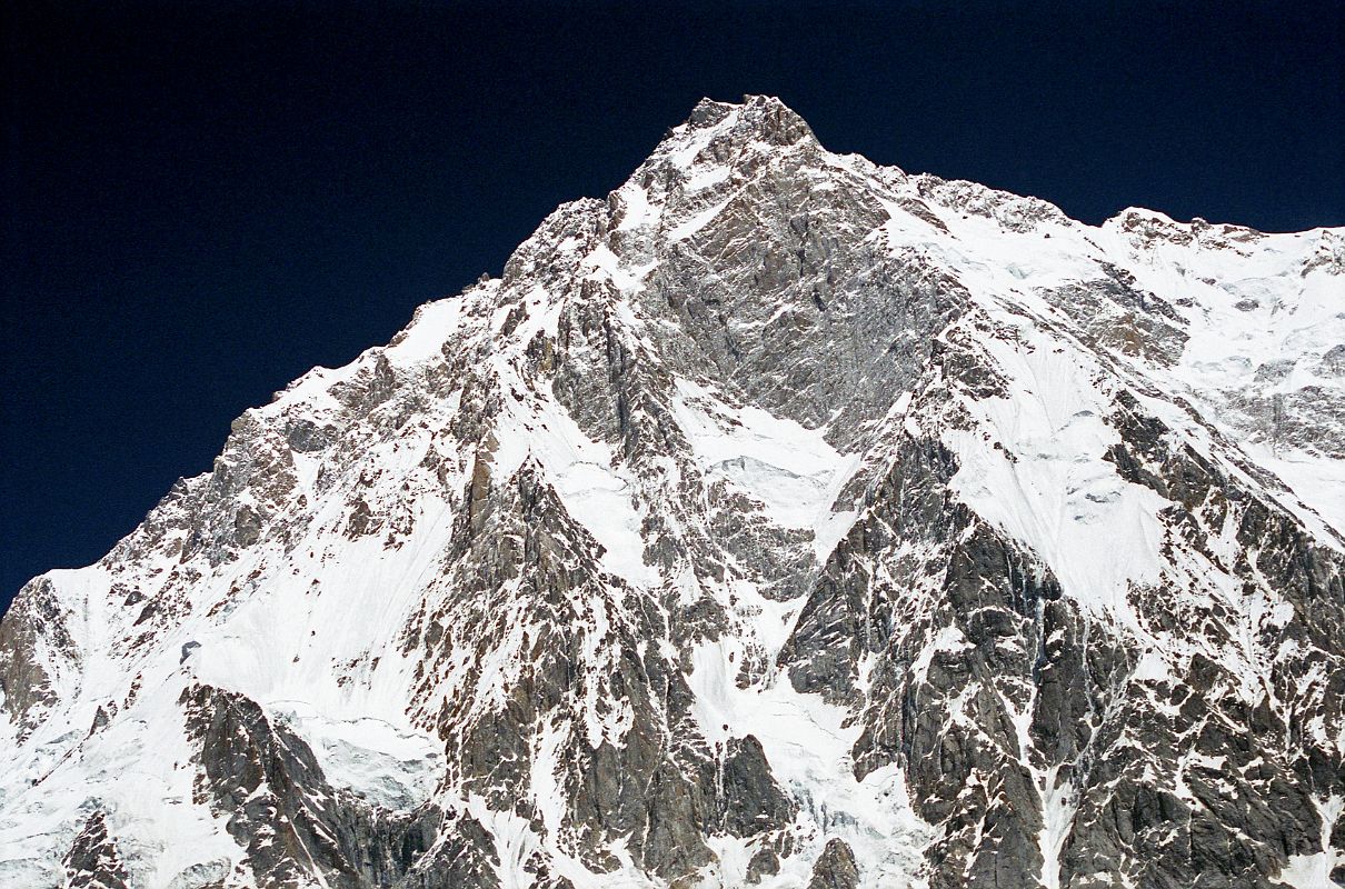 16 Nanga Parbat Rupal Face Close Up From Rupal Face Base Camp Gunther Messner letter home June 15, 1970: To the north, directly above us, is the Rupal Flank  4500m to the summit. It is unbelievably impressive. (The Naked Mountain by Reinhold Messner)